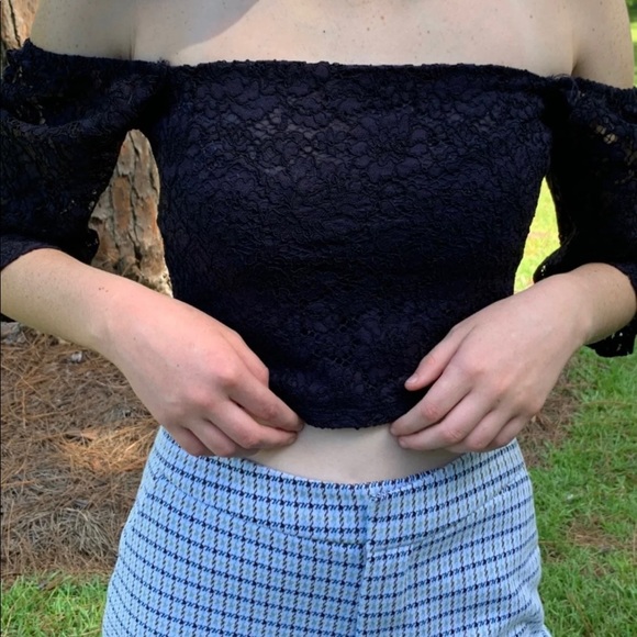 ZARA NWT Sz M Feminine Lace Crop Top - Picture 5 of 13